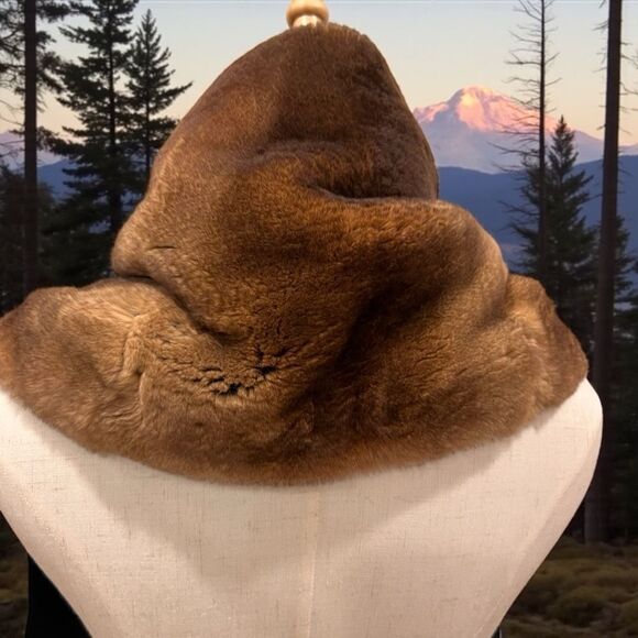 Fendi Black and Brown Fur Trim Scarf - Picture 2 of 4